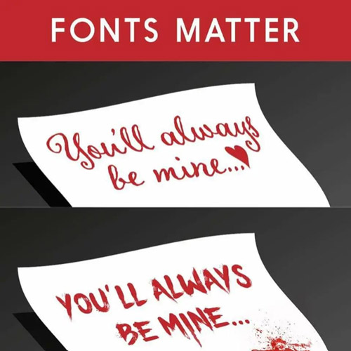 Eksempel på typografiøvelse med forskellige skrifter