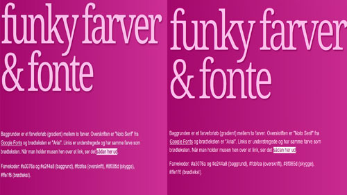 Øvelse: Funky farver og fonte